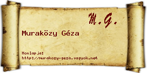 Muraközy Géza névjegykártya